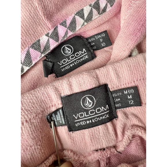 VOLCOM LIVED IN LOUNGEWEAR FULLZIP HOODIE & FLEECE SHORT -FADED MAUVE - Picture 6 of 14